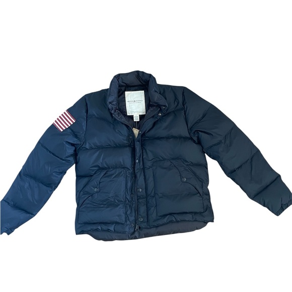 NWT Vintage Ralph Lauren Denim & Supply puffer bomer jacket in black XL - Picture 1 of 13